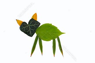 leaf animals clip art, DIY, fall or summer activity for kids