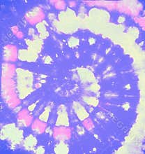 Purple Tie Dye Effects. Circle Old Style.