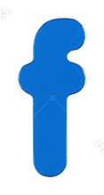 lower case f magnetic letter on white with clipping path