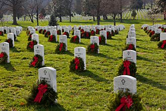 Xmas wreaths in Arlington Cemetery