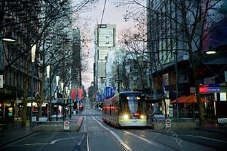 Melbourne in Lockdown July 2021 - empty city CBD streets tram