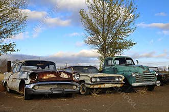 Rusty old classic cars