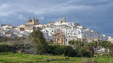 Panorama of Ostuni, Puglia, Brindisi, Italy