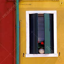 European yellow and red wall
