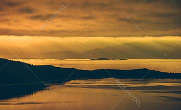 Scenic Norwegian Nordland Midnight Sun Landscape