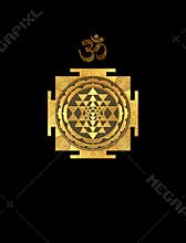 Spiritual background for meditation with sri yantra symbol