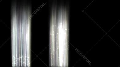 magic light pillars with stars for beam effect - transparent black background - 25 fps