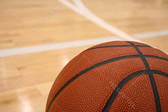 Basketball and court