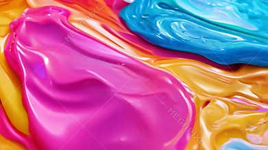 Colorful wet paints blend in a mesmerizing pattern, creating a vibrant and fluid design. Perfect for adding creativity