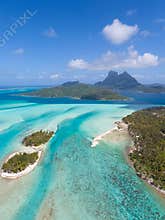 Bora bora from helicopter