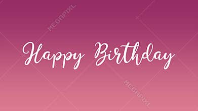 Cursive Happy Birthday card on pink gradient background