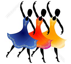 3 Women Dancing Clip Art