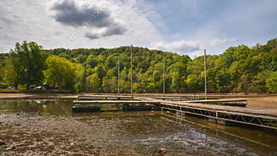 Abandon Dock during a drought at Beech Fork State Park Campground West Virginia