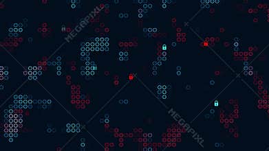 Cyber security background with lock icon on digital data protection business technology privacy concept
