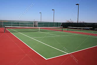 Red and green tennis court