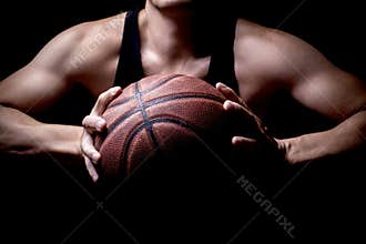 Athlete with a basketball