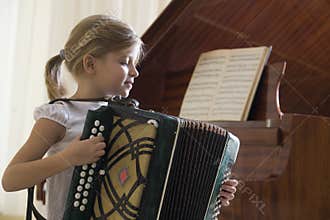 Girl Playing Accordion