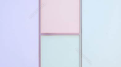Pastel colored background featuring two blank frames with rose gold borders, providing a perfect template for showcasing