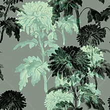 Elegant calm colors floral seamless pattern with flowers and stems.