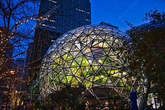 The Spheres in downtown Seattle