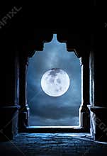 Arch and full moon