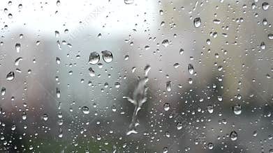 Raindrops on glass