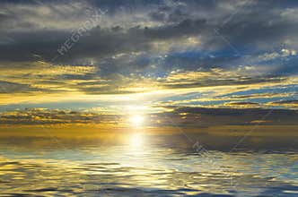 Amazing view of the sun, filtering through the dark clouds