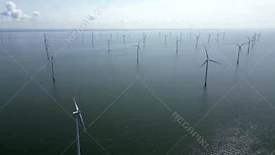 View of an offshore windpark