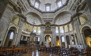 Basilica di San Lorenzo Maggiore church and the Cappella di Sant’Aquilino in Milan, Italy