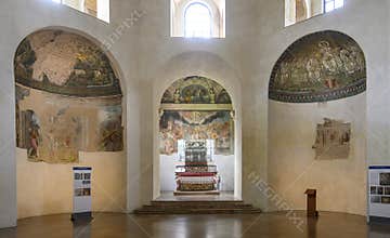 Basilica di San Lorenzo Maggiore church and the Cappella di Sant’Aquilino in Milan, Italy