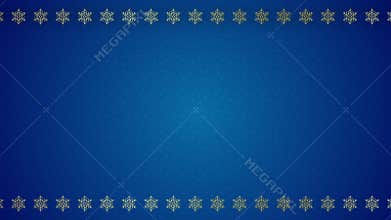 Golden Snowflake on Blue Background
