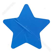 Blue Five-Pointed Star Shape Sticker on White Background