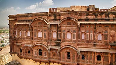 Mehrangarh Fort in Jodhpur, India. The Mehrangarh Fort in Jodhpur, Rajasthan, is one of the largest forts in India