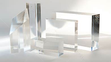 Generative AI ACRYLIC BLOCKS 4 SOLID CLEAR PERSPEX BLOCKS PLINTHS Acrylic Rectangular Oblong Plinths for Product P
