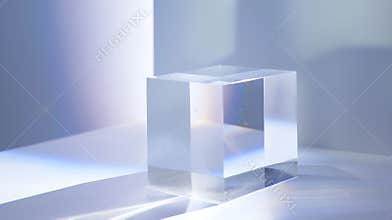 Generative AI ACRYLIC BLOCK SOLID SQUARE PERSPEX ACRYLIC BLOCK Clear Acrylic Square Block for Product Photography