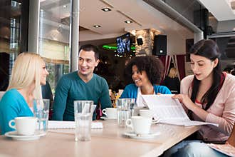 Young students in cafe