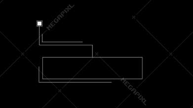 Animation elements HUD frame lines callout for text on black bg 4K