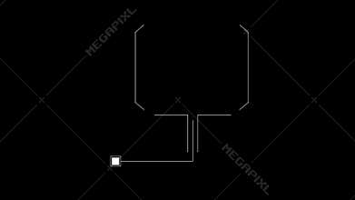 Animation elements HUD frame lines callout for text on black bg 4K