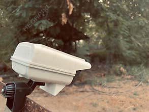 closed circuit television guard in farm garden local.