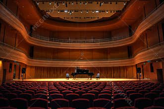 Lone piano before a recital