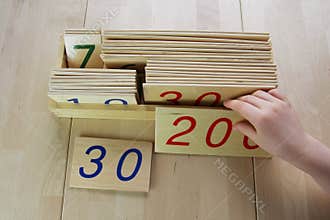 Montessori puzzle. Preschool.