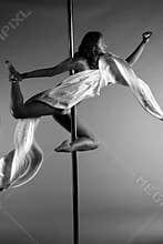 Beautiful girl pole dancing