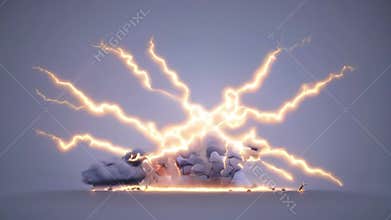 magic electricity hit and thunderbolt effect, motion