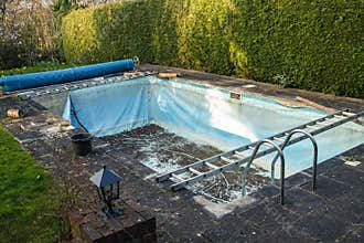 Old swimming pool liner