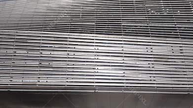 Santiago Bernabeu stadium. Detail of the facade of the Santiago Bernabeu football stadium where Real Madrid plays.