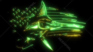 neon animation of atlantic swordfish marlin