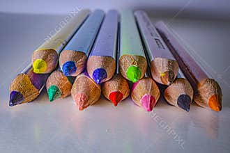 Colored pencils, made in March in a studio in Szirák.