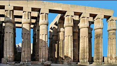 Columns and colonnade in Luxor Temple