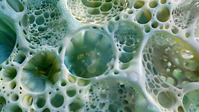 A highresolution image of plant cell wall pores and channels which allow for transport of nutrients and water. . AI