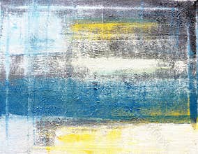 Teal and Yellow Abstract Art Painting